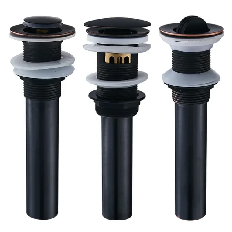 Black washbasin bouncing sewer, European-style all-copper washbasin hand washbasin glass