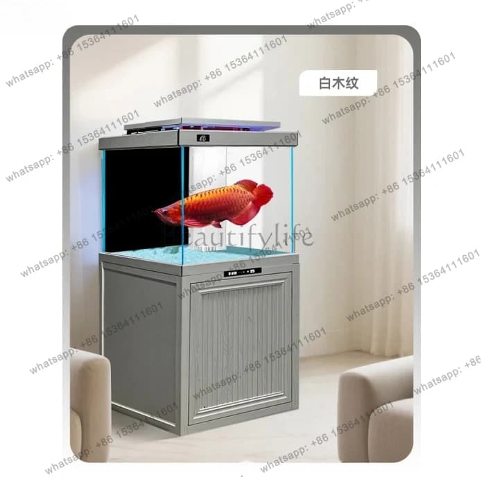 square ultra-white glass fish tank living room office ecological bottom filter landscaping aquarium