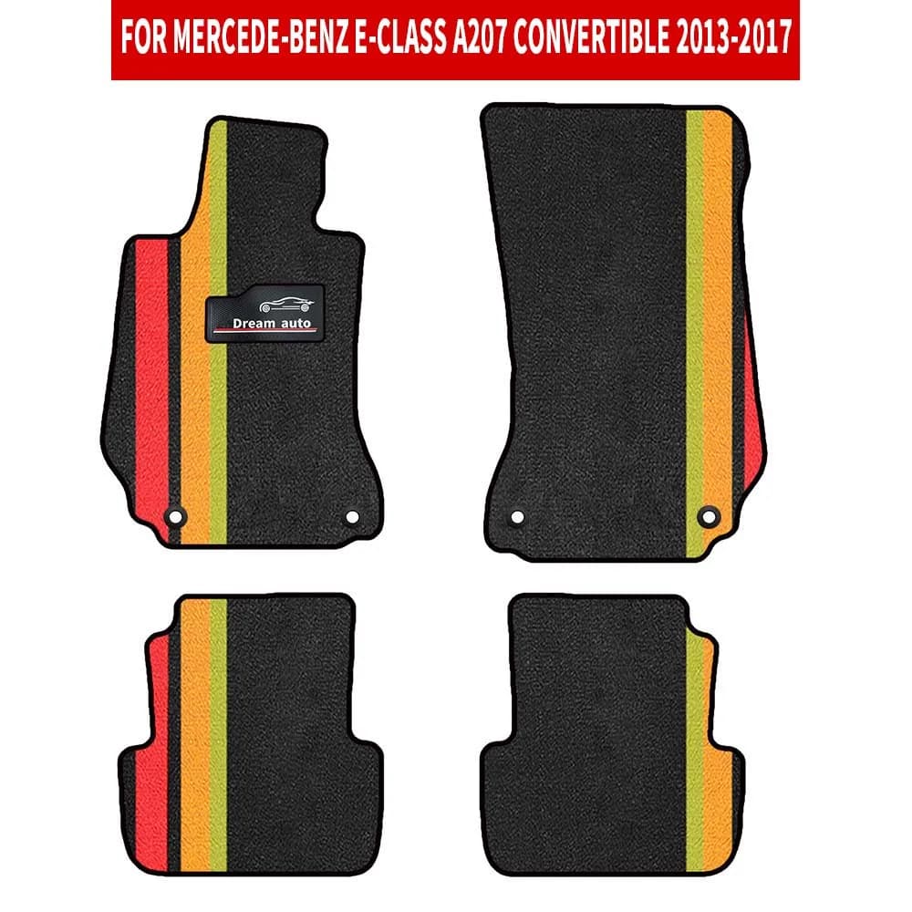 Car Mats With Buttons For Mercede-Benz E-Class A207 Convertible 2013-2017 Waterproof Car-Specific Mats Floor Mats Non-Slip