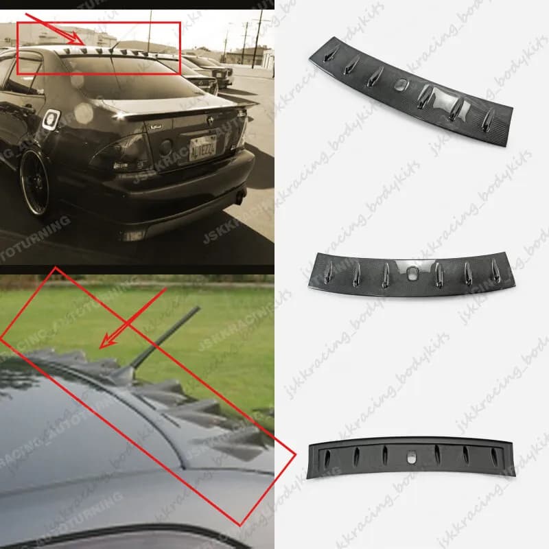 For Lexus IS200 Rear Window Roof Spoiler Wing Gurney Flap Stick on Carbon Fiber car BodyKits