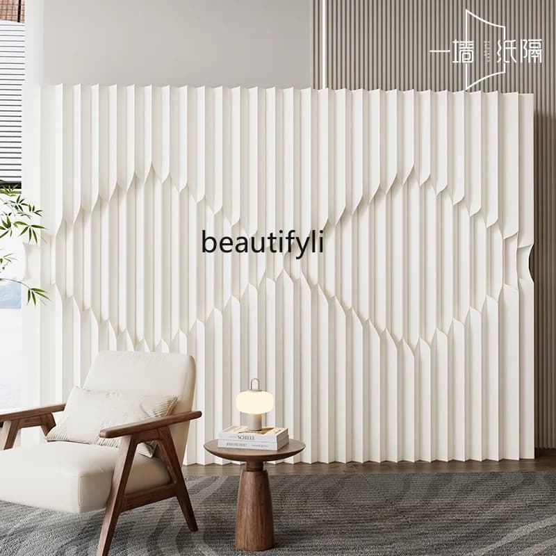 Folding Screen Partition Office Foldable Mobile Fake Wall  Entrance Bedroom Divider Simple Self-Installation Background Wall