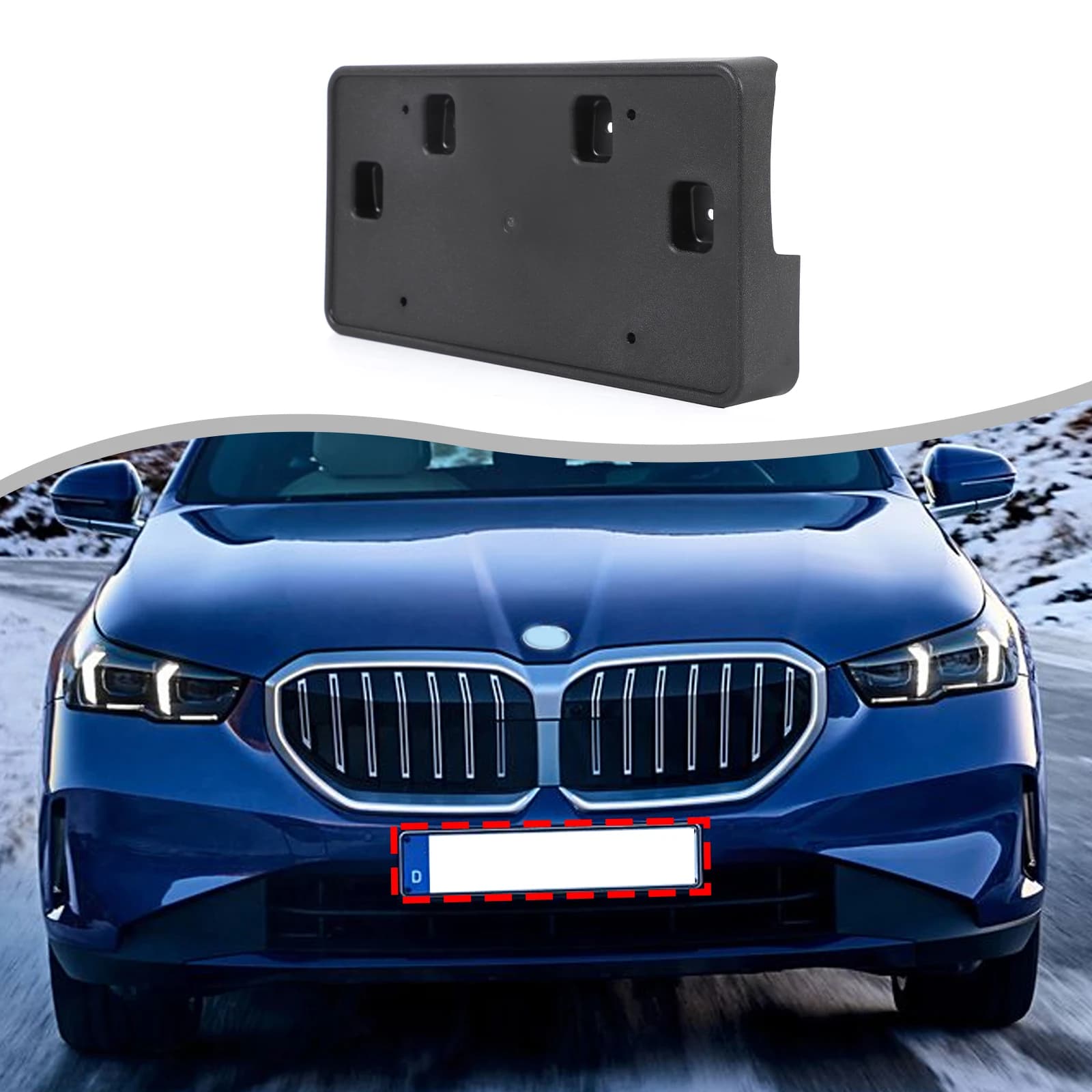 ABS Front License Plate Holder for BMW 5 Series 2024 2025 2026+ G60 Automotive Exterior Accessories