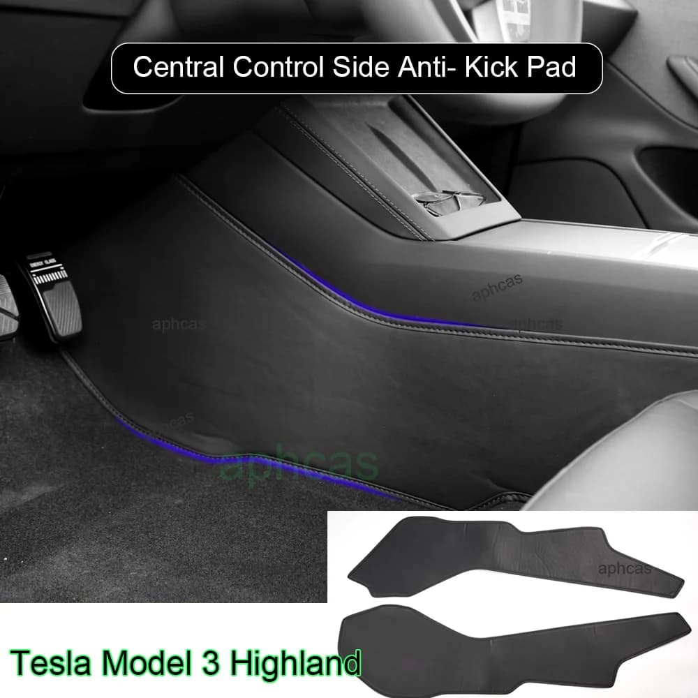 For Tesla Model 3 Highland Car Central Control Side Anti Kick Fully Long Pad PU Leather Console Side Anti-dirty Mat Accessories