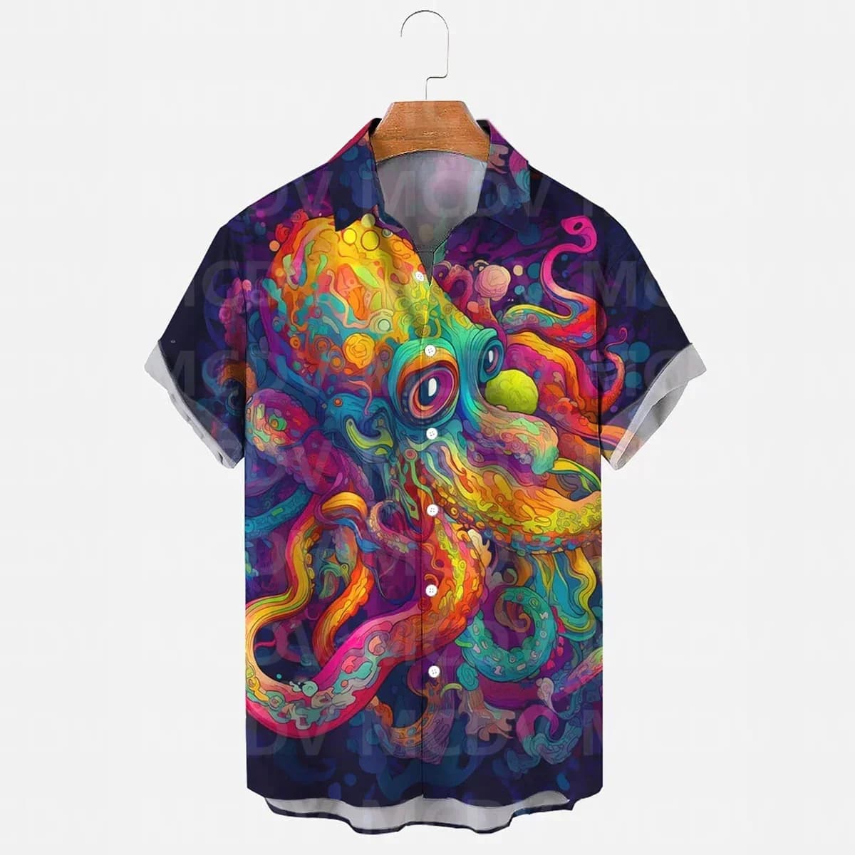 Men's For Women's Ocean Octopus Printed Short Sleeve Shirt Hawaiian Shirt