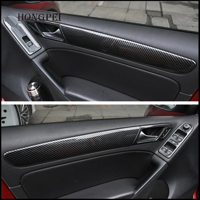 Car Styling For Volkswagen VW Golf 6 MK6 2009-2012 Window Lift Control Door Handle Panel Cover Moulding Trim Strip Accessories