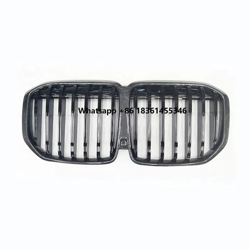 for X7 G07 LCI 2023+ Carbon Fiber Single Slat Front Grill X7 Bumper Kidney Center Mesh Grille