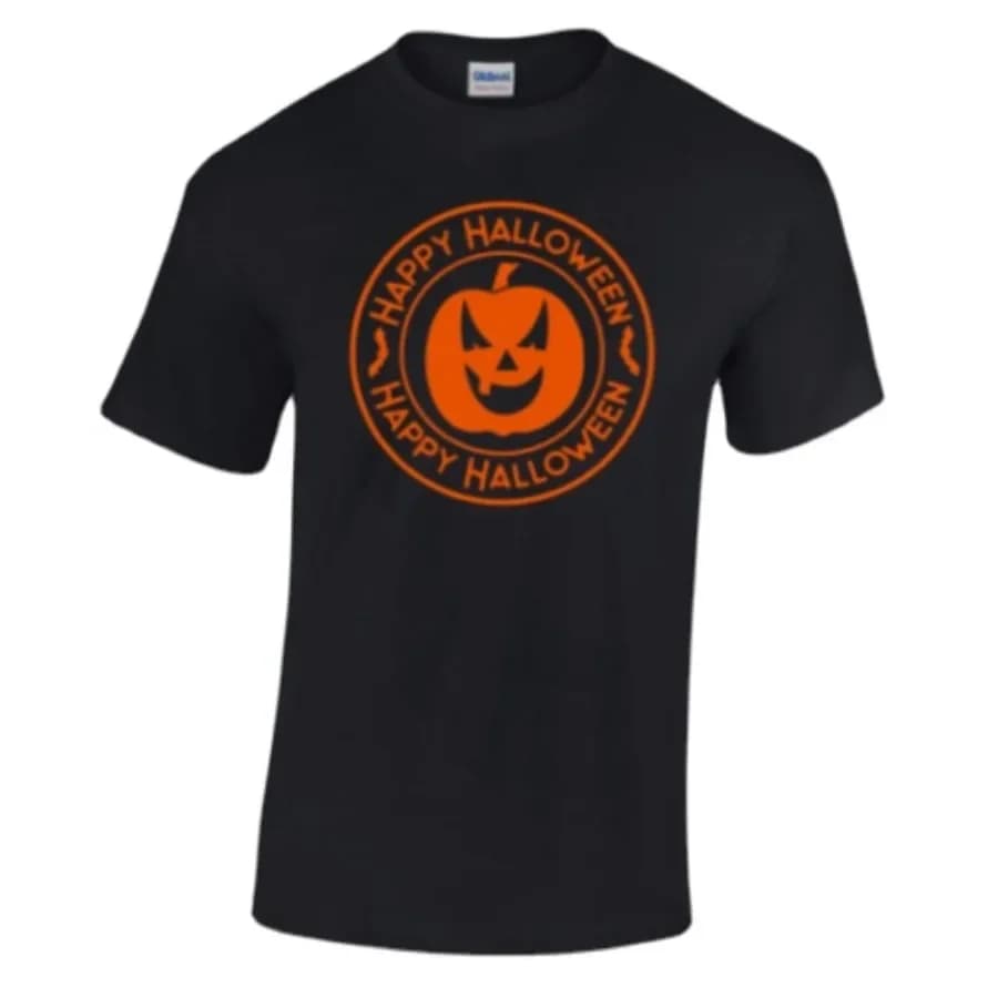 Happy Halloween Pumpkin Lantern T-Shirt 100% Cotton O-Neck Summer Short Sleeve Casual Mens T-shirt Size S-3XL