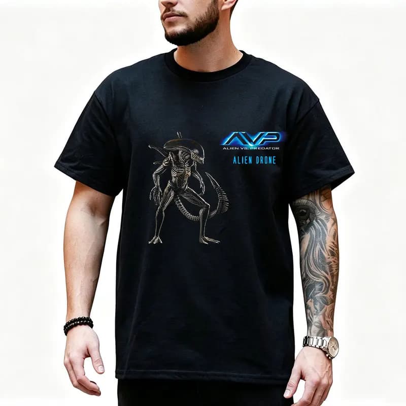AVP Alien vs Predator Graphic T‑Shirt Xenomorph Yautja 80s Sci‑Fi Horror Movie Tee Unisex Short Sleeve Fan Gift Streetwear Tops