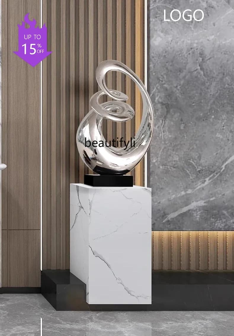 Modern minimalist resin marble sculpture ornament entrance hall lobby decoration6239