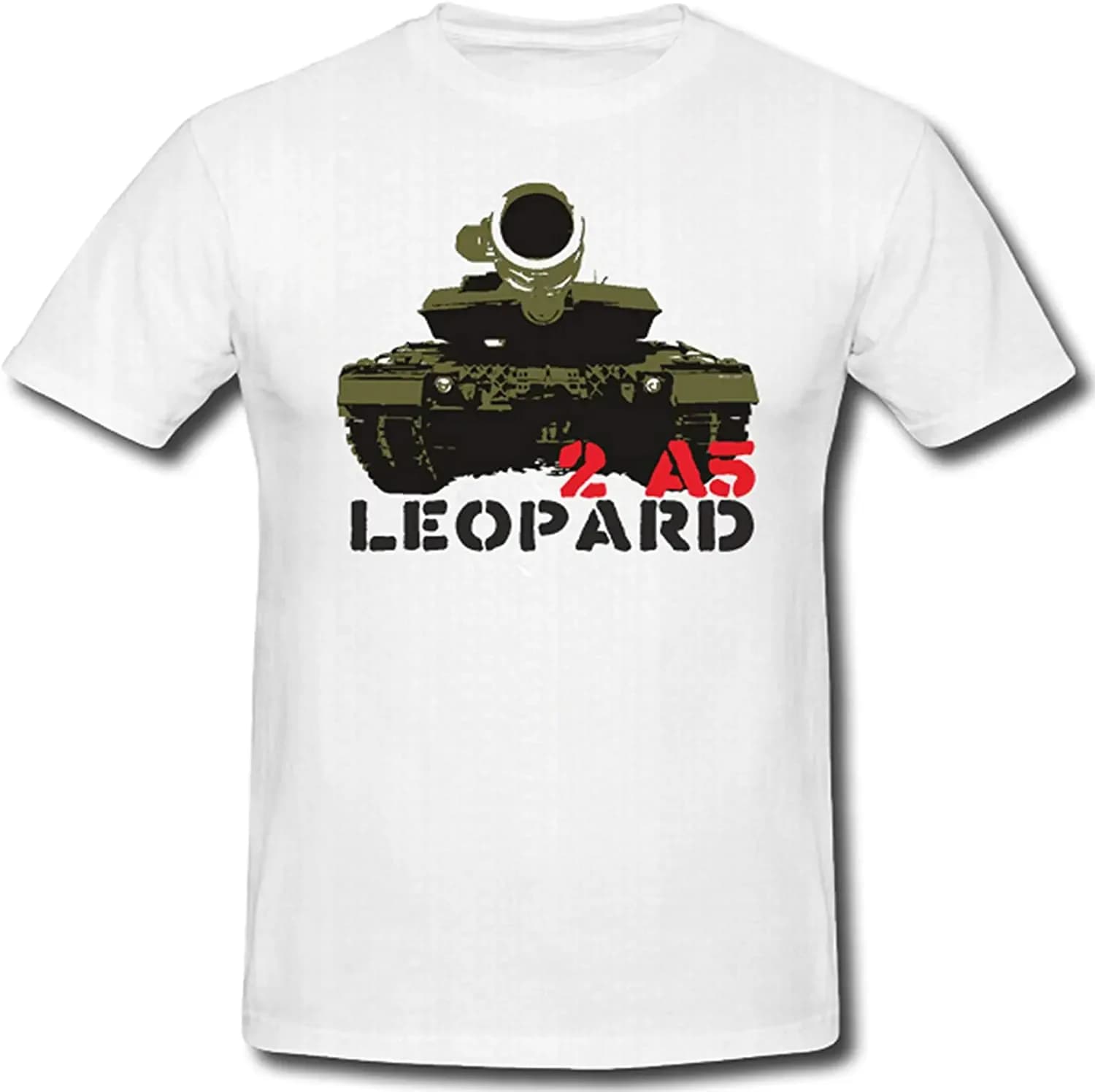 2 A5 Tank  Leopard 2 Men T-Shirt Gun Military  Shirts Short  Casual  Casual  Streetwear