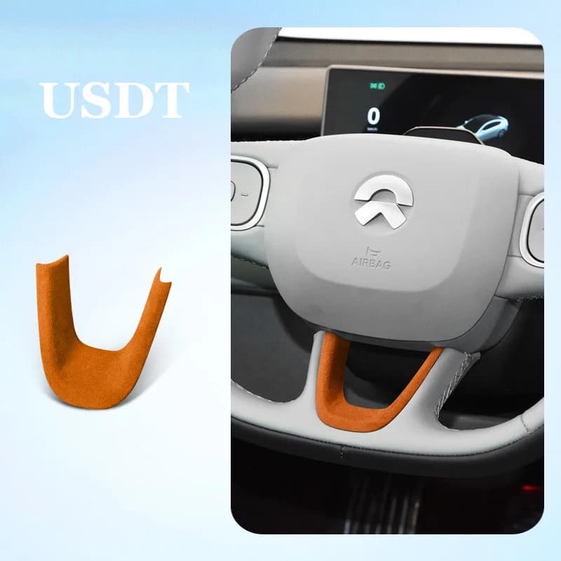 For NIO ET5 ET5T Touring 2022 2023 2024 2025 Italian Suede U Style Steering Wheel Panel Cover Trim Decoration Frame Sticker