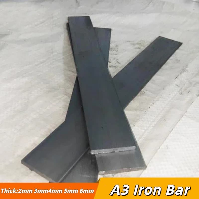 1Pcs 500mm A3 Iron Bar Flat Steel Cold Drawn Iron Sheet Q235 Steel Bar Zero Cutting Laser Cutting Thickness 2mm 3mm4mm 5mm 6mm