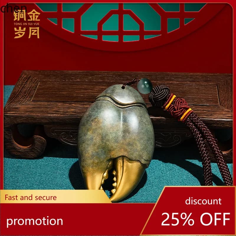 HT Copper Golden Years Hand Holding Money Brass Ornament Brass Crab Claw Handheld Piece Souvenir