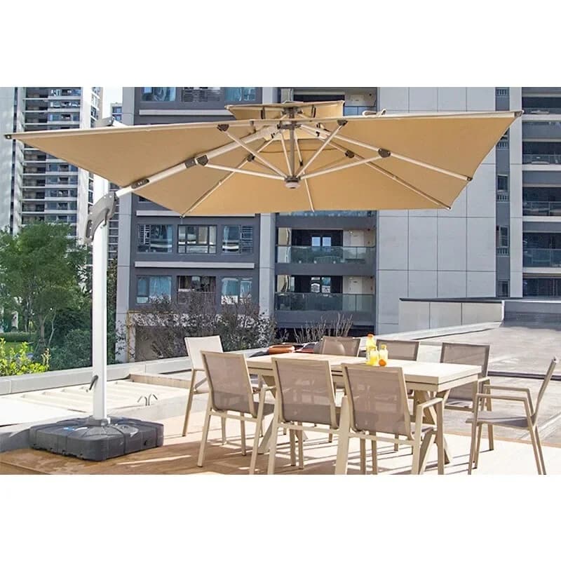 Outdoor Umbrella Garden Parasol Roman Umbrella Solar Light Strip Villa Terrace Outdoor Balcony Sun Umbrella