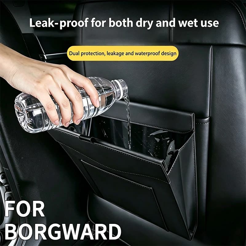 For Borgward BX3 BX5 BX6 BX7 BXi7 BX7 TS Easy Installation Car Trash Bag Ceat Back Clip‑on Large Capacity Trash Organizer Bag