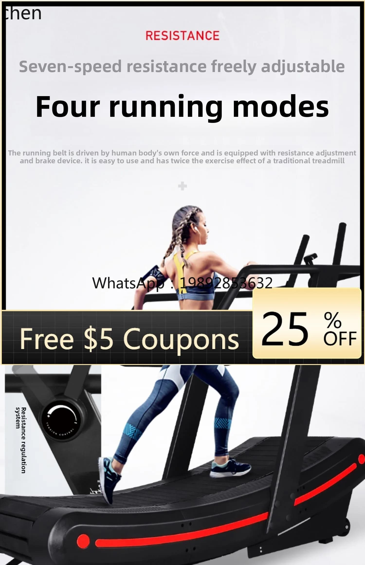 BB  unpowered treadmill arc track gym special equipment large aerobic