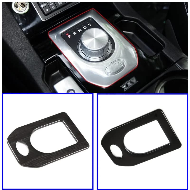 Car Accessories For Land Rover Discovery 4 LR4 2013-16 ABS Black Wood Grain Gear Outer Frame Panel Decorative Protection Cover