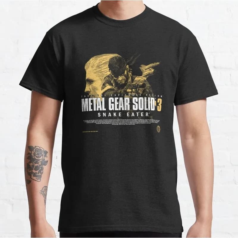 Metal Gear Solid MGS Game Merch T‑Shirt Gamer Fan Gift Unisex Cotton Short Sleeve Tees Solid Snake Graphic Print Streetwear Tops