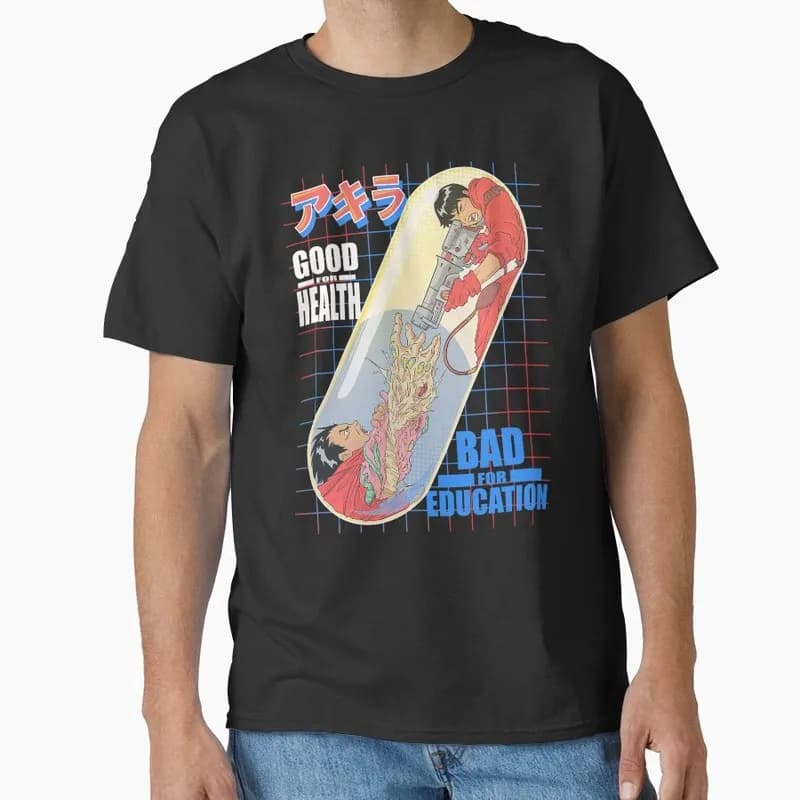 Akira Cyberpunk City Explosion Gift T‑Shirt Katsuhiro Otomo Retro Manga Shotaro Kaneda Neo‑Tokyo Anime Print Short Sleeve Tops
