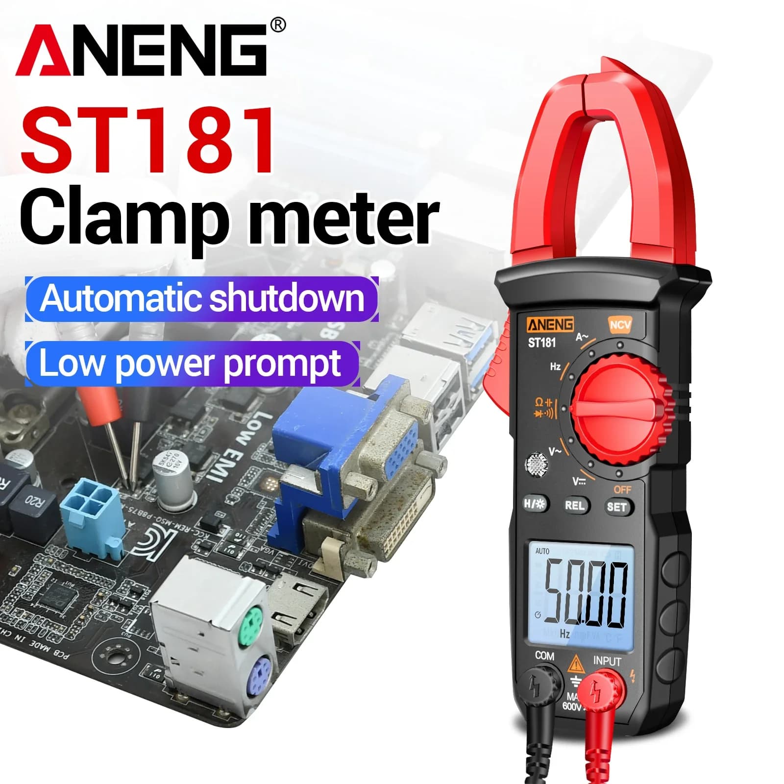 ANENG ST181 Digital Clamp Meter 4000 Counts 600V AC/DC 400A Current NCV Tester with Backlight for Home and Electrical Repair