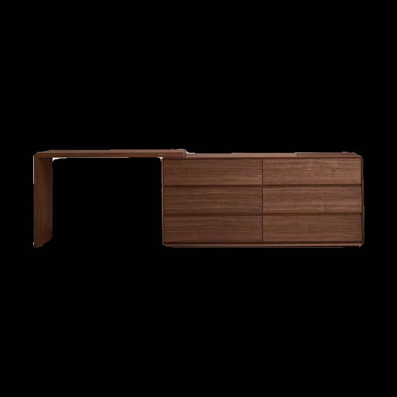 a6   Walnut Color Integrated Bedside Chest of Drawers Wall-Mounted Storage Cabinet Modern Simple Corner Makeup Table