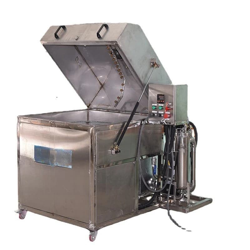 Rotary spray cleaner, high pressure spray cleaning aluminum parts