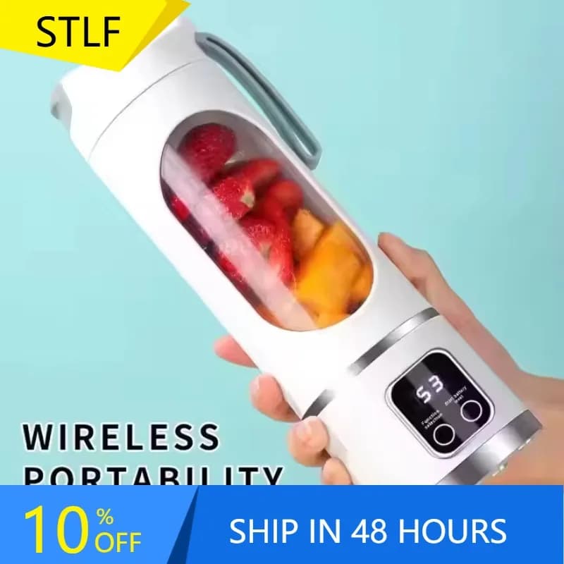 XMSJ Portable Juicer Charging MINI Crushed Ice Electric Juicer Powerful Motor Home 450ML Large Capacity Digital Display Juice Cu