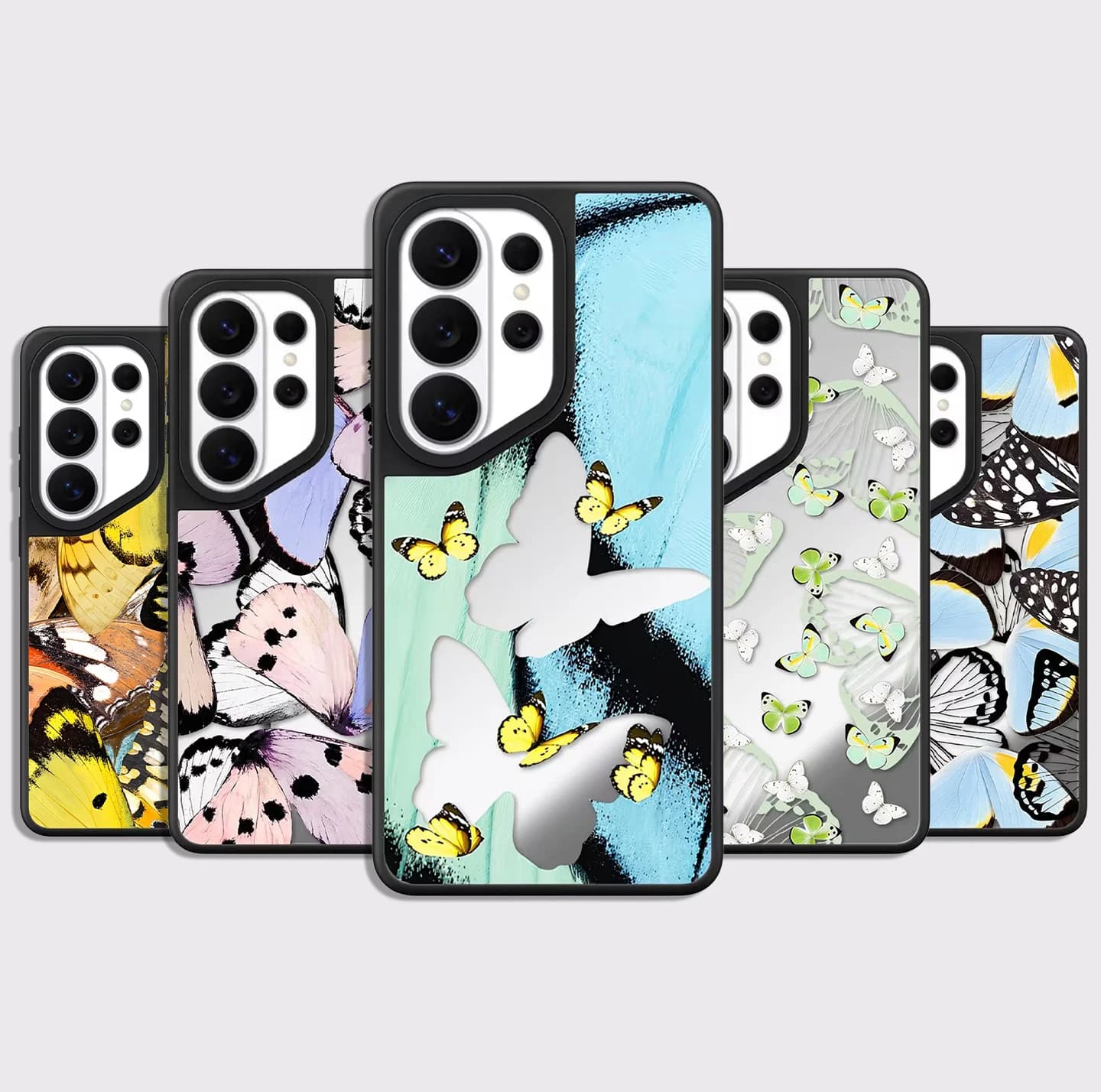 Colorful Butterflies Multicolor Mirror Surface Magnetic Phone Cover for Samsung Galaxy S23 S24 S25 S26 Ultra S26+ Plus Case