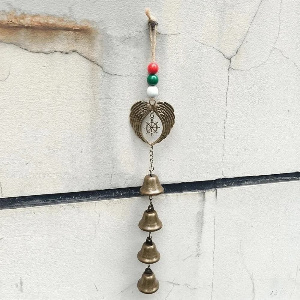 Bohemian Style Owl Wind Chime with Bell Metal Bell Chime Vintage Wind Chime Hollow Design Wind Chime Pendant Outdoor Garden