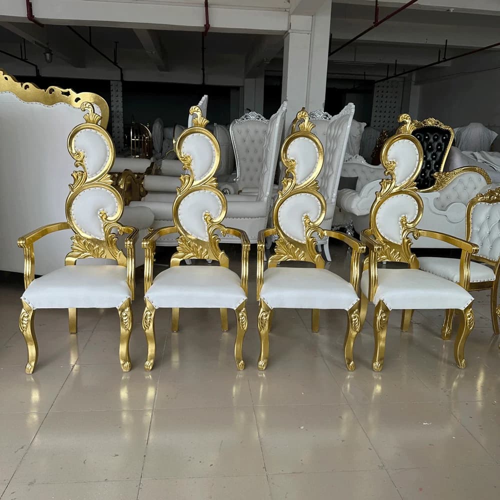 Good Selling Gold High Back King Queen Throne Chairs Luxury Wedding Royal For Bride And Groom