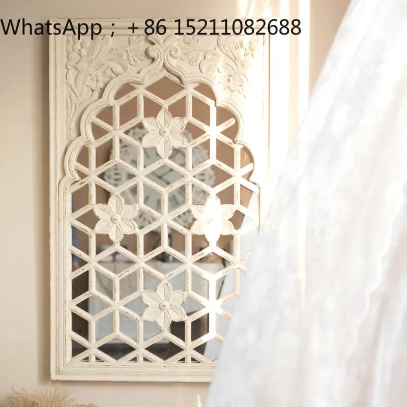 LLY wall decoration wall cover-up art mirror fake window mirror decoration retro staircase background wall