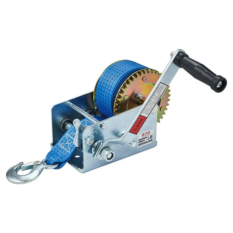 Color Zinc Manual Winch 2500 Lbs-3500 Lbs Two-way Two-speed with Brake Webbing Winch Trailer