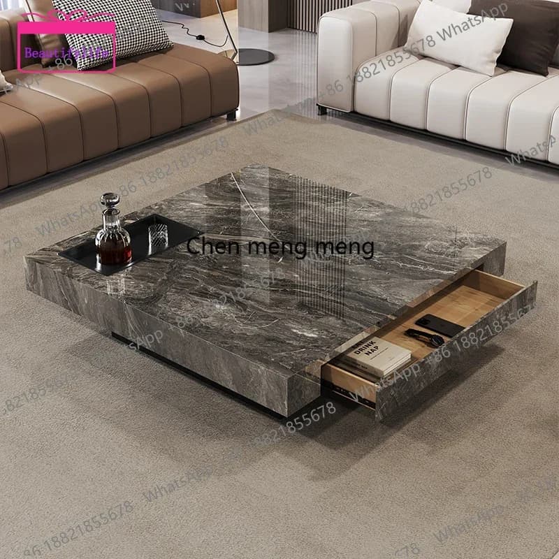 YL  Simple Designer Coffee Table Aesthetic Unique Space Saving Drawers Coffee Table Center Nordic Mesa Auxiliar Salon Furniture