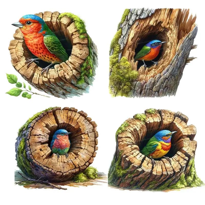 Bird Nature House Wall Sticker Bathroom Toilet Decor Living Room Cabinet Refrigerator Home Decoration Decals Stickers M1100