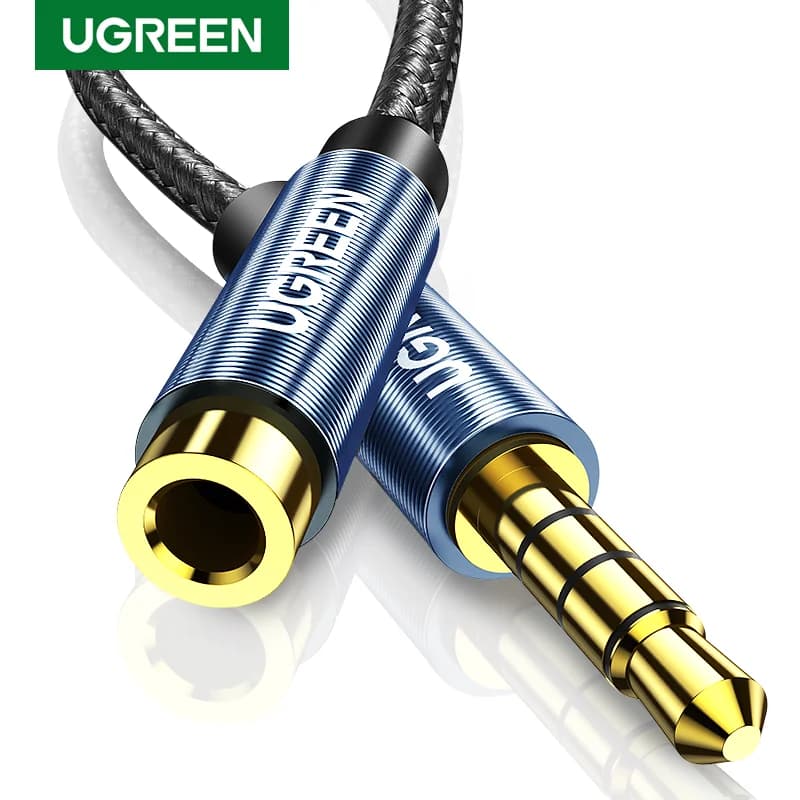 UGREEN 3.5mm Male to Female Extension Cable with Microphone Stereo Audio Adapter Compatible for iPhone iPad Smartphones Tablet