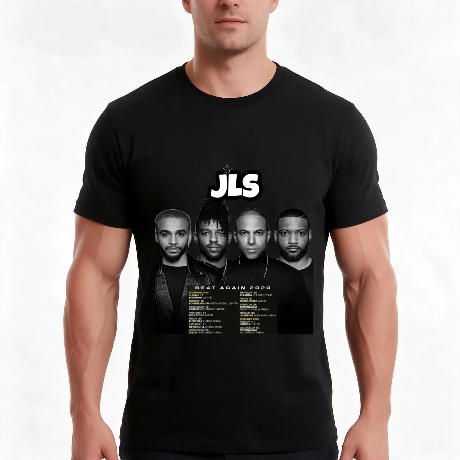 JLS Fan Made Tour Apparel T-Shirt, Summer Casual Cotton Tee, Oversized Streetwear Tops, Vintage Graphic Print, Unisex Men Women