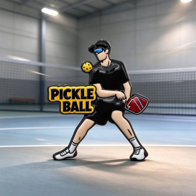 Creative New Pickleball Brooch Unisex Casual Commute Sports Gift Metal Badges Pins DIY Clothing Bags Hat Scarf T-shirt Accessory