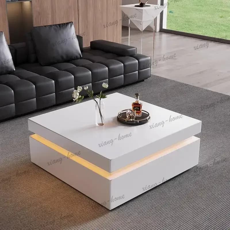 Factory Direct Unique Small Coffee Table Multifunctional Gray Minimalist Black Coffee Table Saving White Space Meuble Salon Furn