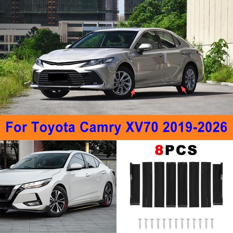 8Pcs Extended Side Skirt Splitters For Toyota Camry XV70 2019-2026 Sport Side Spoiler Bumper Lip Exterior Body Kit Mod Parts