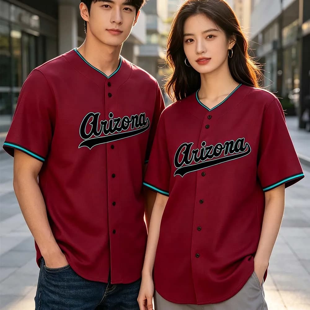 Men Women Shirts Arizona Design Print Baseball Jersey Summer Short Sleeve Casual Fashion T-shirt Design Graphic Print Merch Tops