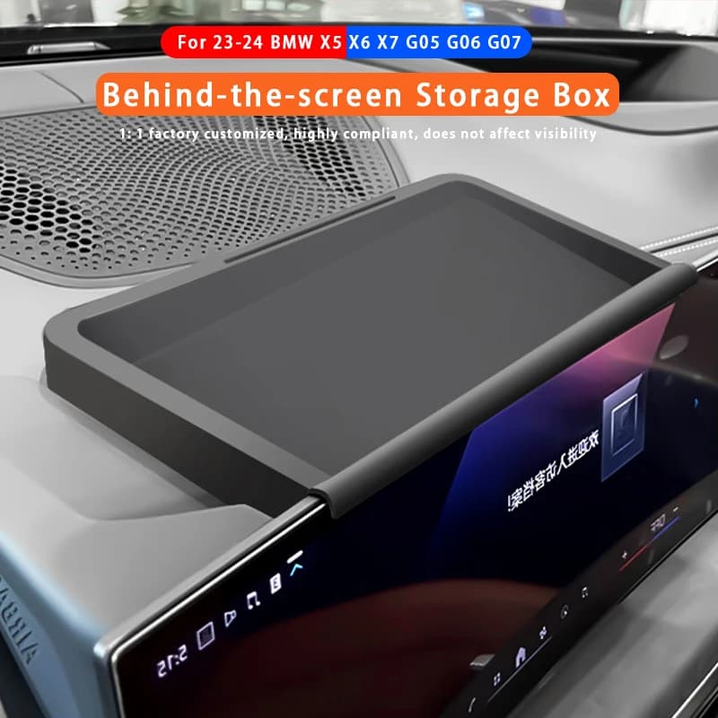 For BMW X5 X6 X7 G05 G06 G07 Central Control Navigation Behind Screen Storage Box Dashboard Organizer Non-slip Tray Accessories