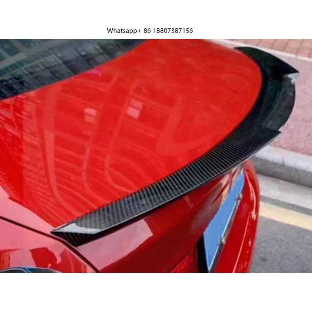 2018-2019 forAudi B9 A4 S4 Car Spare Parts Wet Carbon Fiber Front Bumper Lip and Rear Spoiler Style 002 New Condition Fit