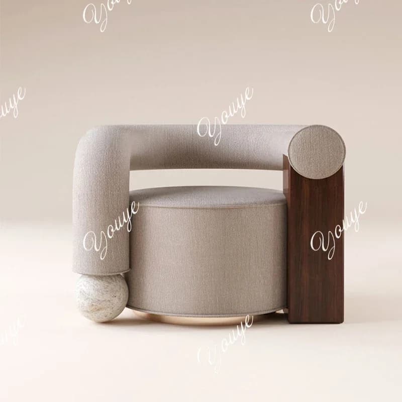 MX Modern Creative Retro Solid Wood Marble Mosaic Building Blocks Leisure Chair Designer Color Sofa