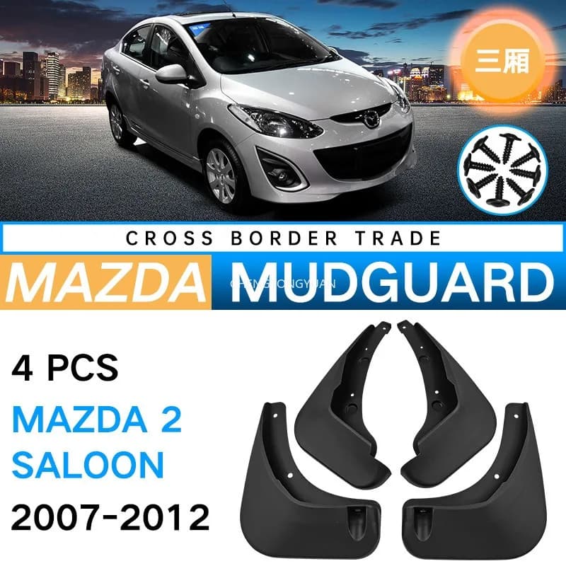 MudFlaps For Mazda 2 Saloon 2007-2012 Mudguards Mud Flaps Splash Guards Front Rear Wheels Fender Car Accessories 4Pcs