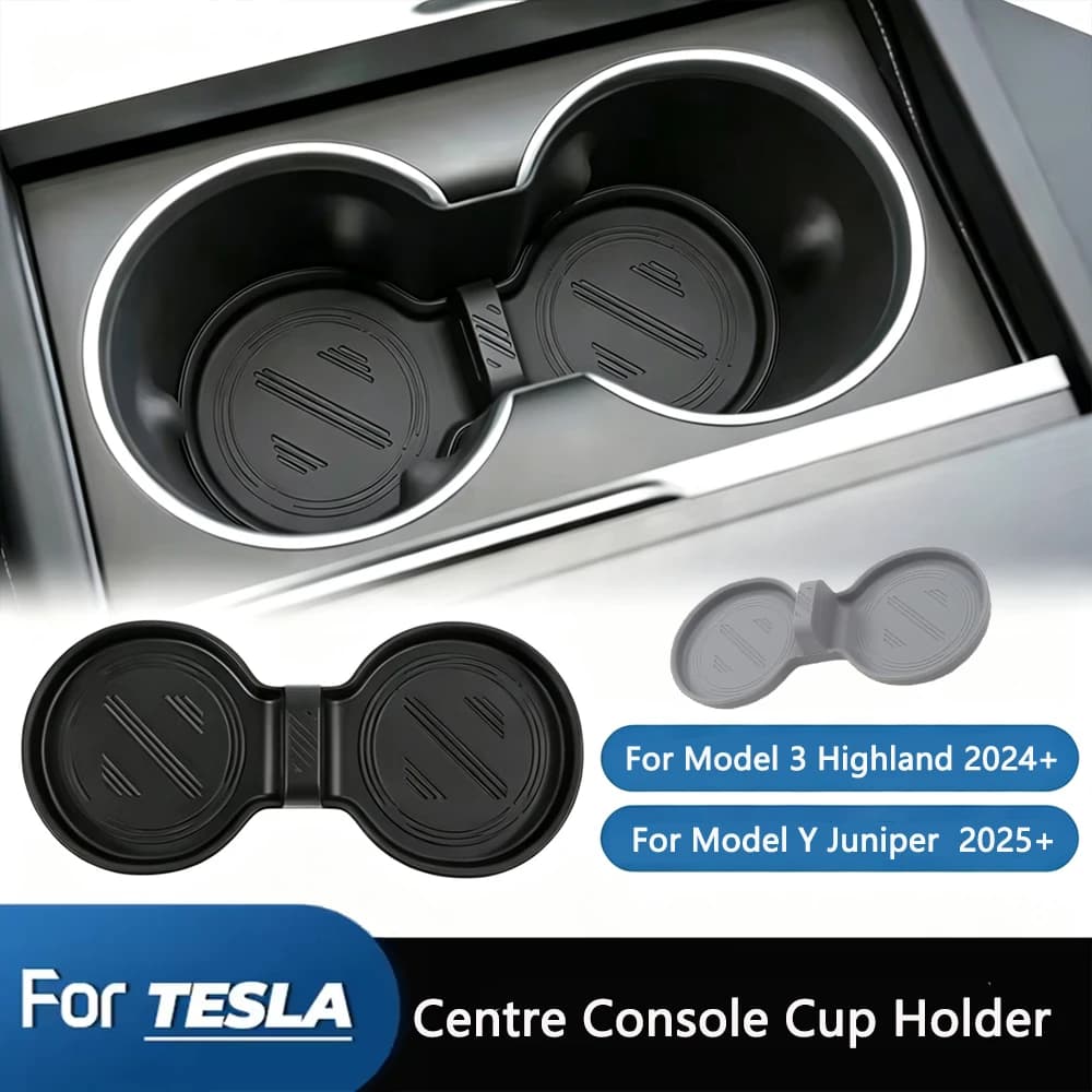 For Tesla Model Y/3 Highland Model YL Car Centre Console Cup Holder Anti-Slip Shock-Absorbing Mat And Beverage Mat Accessories