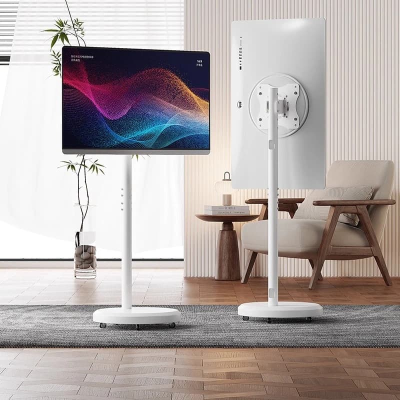 Monitor floor mobile bracket TV computer live hanger horizontal and vertical screen rotating cart girlfriend machine