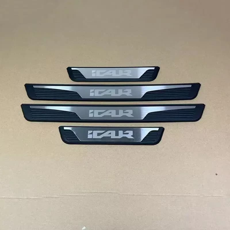For Chery iCAR V23 iCAUR V23 2025 2026 Auto Door Sill Pedal Cover Scuff Plate Trims Protector Sticker Car Styling Accessories