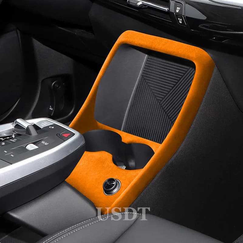 For BMW U10 U11 X1 IX1 2023 2024 Top Suede Center Console Gear Shifter Panel Cover Trim Stickers Gear Shift Knob Cap Mat