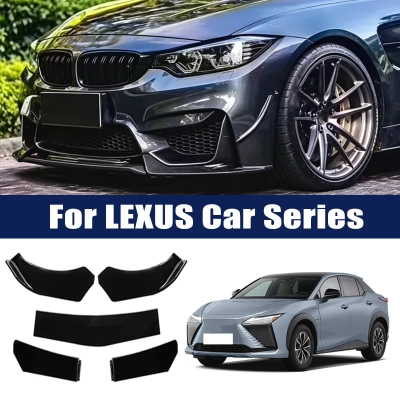 5Pcs ABS Front Bumper Lip Body Kit Spoiler Splitter Canard Trim Exterior Accessories For Lexus IS ES GS LS NX RX GX LX UX RC LC