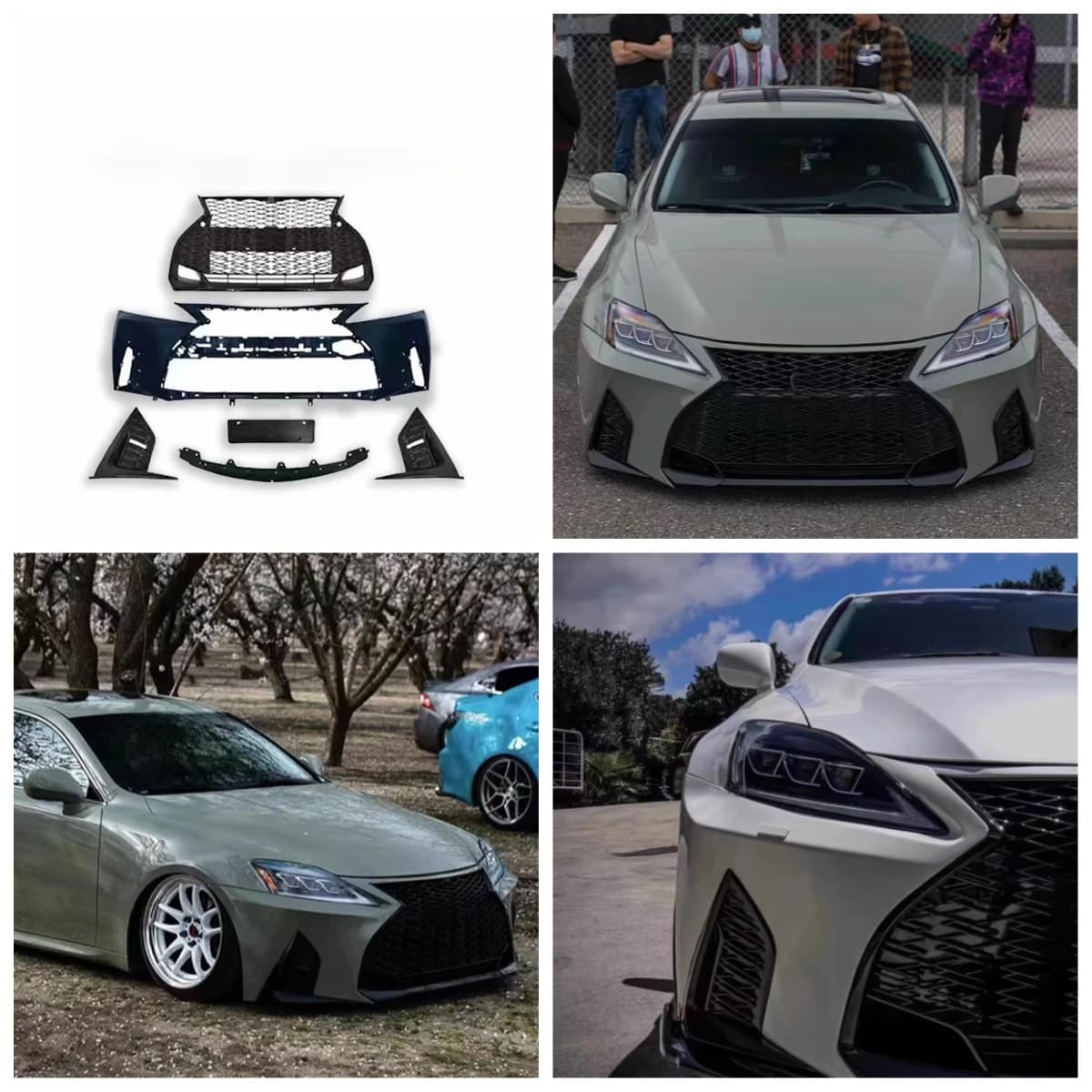 Stlf Car Accessories Body Kit Front Bumper Headlights For IS250 IS300 2006-2012 Upgrade 2021 Style